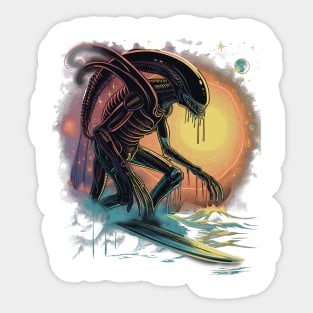 Alien surfing 88066 Sticker